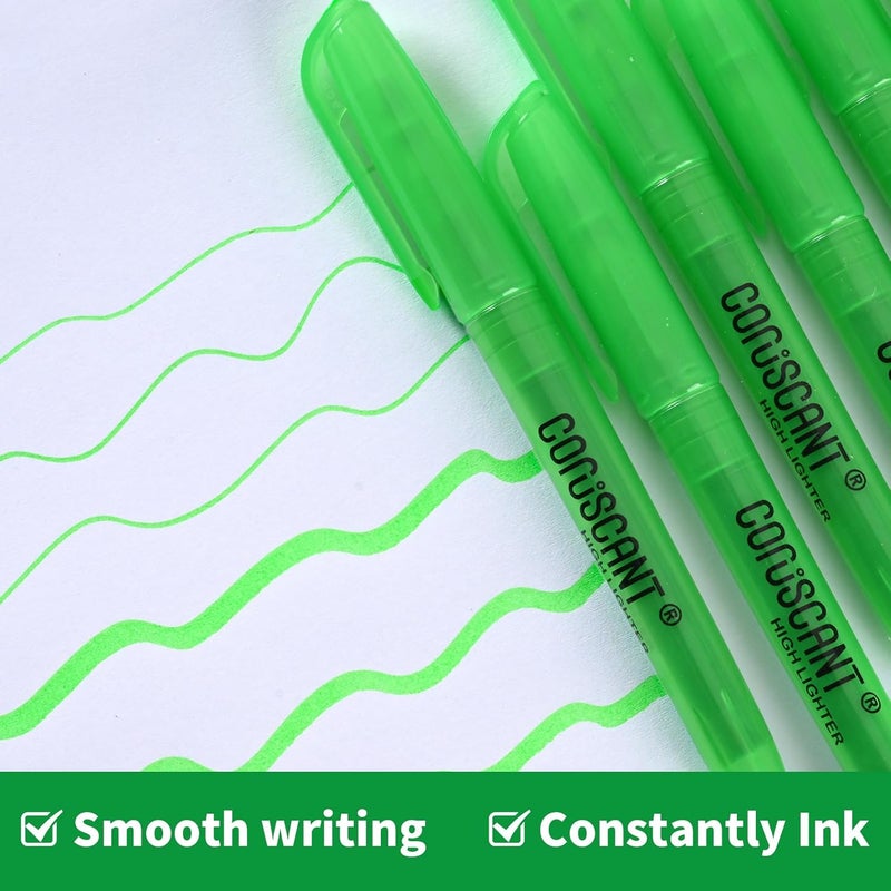 coruscant Green Highlighter,40 Packs of highlighters, Chisel Tip Marking, Quick Drying, No Bleed for Teacher Students Organizing and Coloring in the Classroom, Home, Office - Image 4